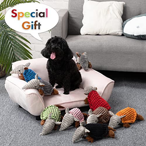 Armadillo Squeaky Puppy Dog Toys for Small Medium Dogs (8 IN / Pink)