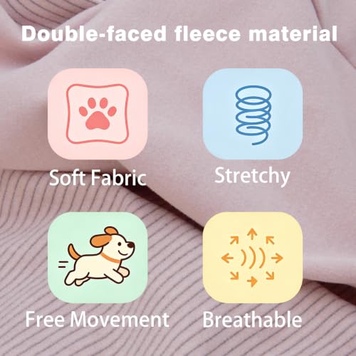 Fleece Dog Hoodie with Leash Hole Dog Clothes for Small to Large Dogs (Pink / Large)