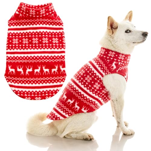 Stretch Fleece Vest Dog Sweater (3X-Large Length (20.5") / Reindeer Red)