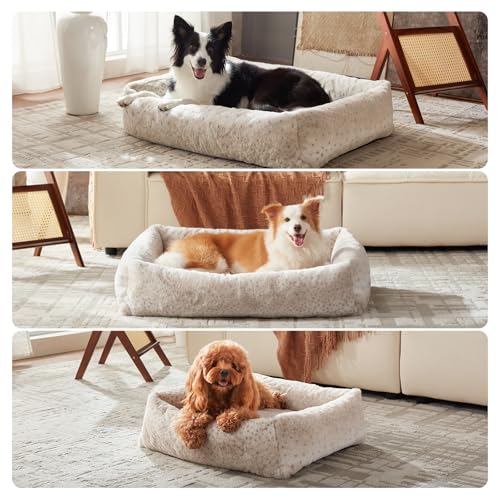 Large Dog Beds Large Sized Dog (Beige / L (36"x27"x8"))