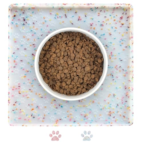 Dog Food Mat Anti (11.8"L x 11.8"W / Donut-White)