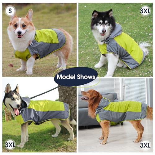 Hooded Dog Raincoat (2X-Large / Green)