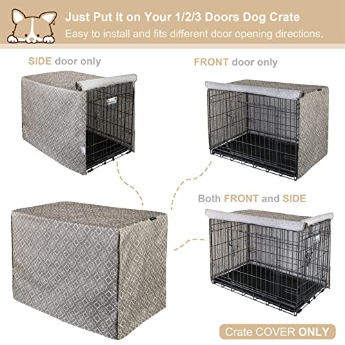 Pattern Dog Crate Cover (Brown / 30.0"L x 19.0"W x 21.0"H)