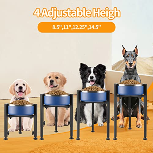 Single Dog Bowl Stand (Adjustable Wide 7"-11" Height: 8.5"-14.5")