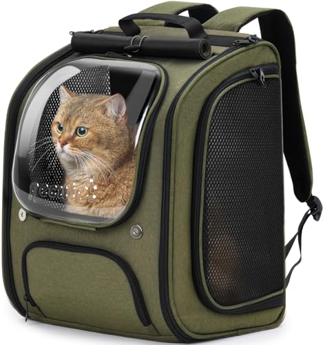 Cat Backpack Carrier (reen / 12.6"L x 10.2"W x 16.5"H)