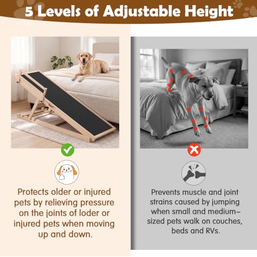 Dog Ramp for Couch (55.11"L*20.21"W*19.68"~27.55"H)