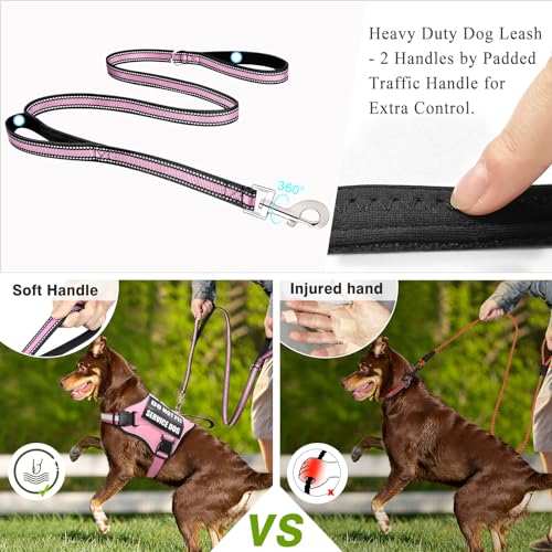 Service Dog Harness and Leash Set (Small / Pink)
