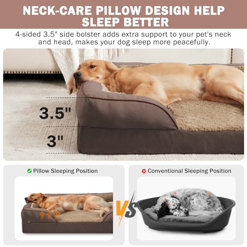 Orthopedic Dog Bed for Extra Large Dogs (XXL (48"x 35"x 8") / Dark Brown)