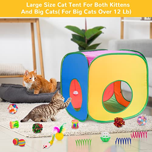 33 Pack Cat Toys for Indoor Cats (Game Tunnel Toy Set - For Cats Over 12lbs)