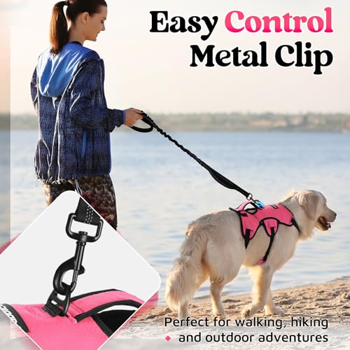 Escape Proof Dog Harness for Large (Peach Pink / Large)