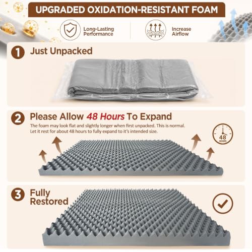 Waterproof Orthopedic Dog Bed for Extra Large Dogs (42.0"L x 30.0"W x 8.5"Th / Grey White)