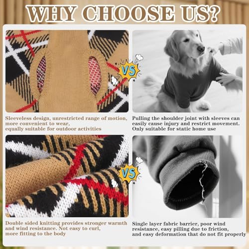 Fall Dog Sweater for Small Medium Large Dogs (Beige / Large(Back Length 20"))