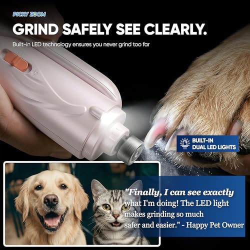2-in-1 Dog & Cat Nail Clippers and Grinder with LED Light (Orange)