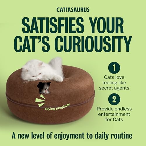 Peekaboo Cat Cave Donut for Multiple & Large Cats up to 30 (Brown / Large)