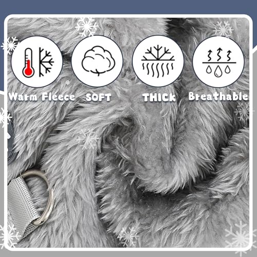 Fleece Dog Pajamas Winter Warm Dog Sweater for Small Dogs Thermal Soft Puppy Pjs Coat Stretchy Jumpsuit Doggie Pet Clothes Outfits Cat Apparel (Grey / Large)