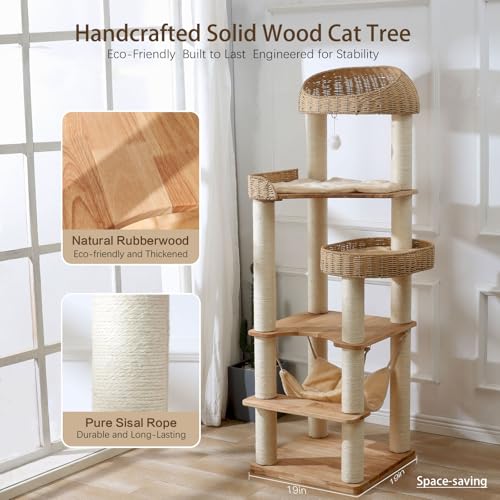 Wooden Cat Tree for Indoor Cats