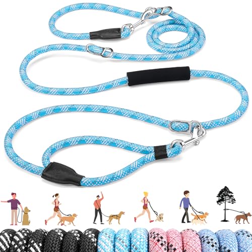 Hands Free Dog Leash (Blue Diagonal Stripe)