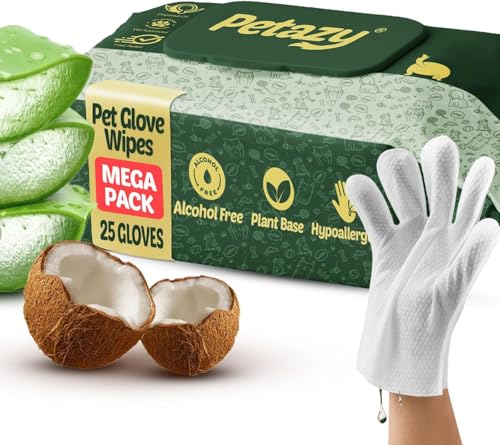 Pet Glove Wipes for Dogs & Cats (25 Glove Wipes)