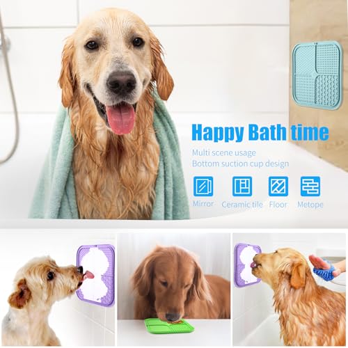 Lick Mat for Dogs (3pack / Cyan, Purple, Green)