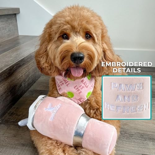 Snuggly Cup Plush Dog Toy Tumbler Parody Stuffed Chew Toy (Snuggly Cup (Blush))