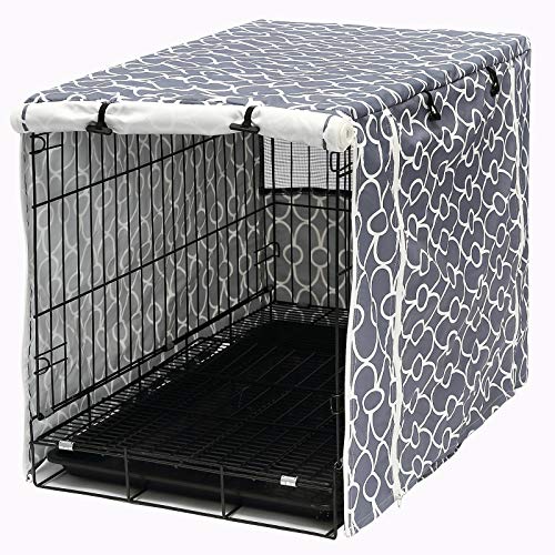 Dog Crate Cover Durable Polyester Pet Kennel Cover Universal Fit for Wire Dog Crate (24.0"L x 17.0"W x 19.0"H / Gray)