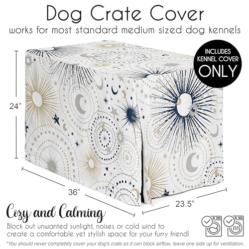 36in. Medium Dog Crate Cover (Blue Celestial / 36in. x 24in. x 23.5in.)