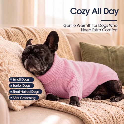 Turtleneck Dog Sweater (Pink / Medium)