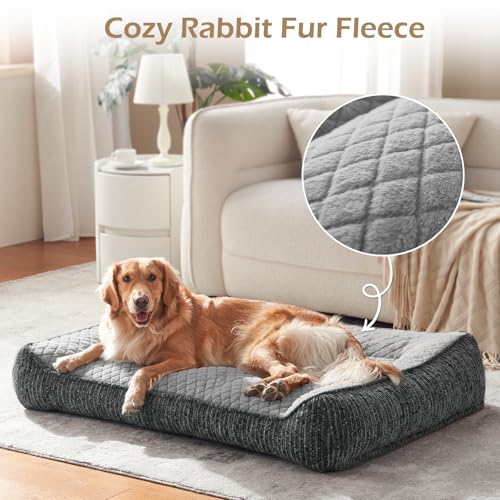 Orthopedic Dog Bed Medium Sized Dogs (L(35"L x 25"W x 8"Th) / Light Grey)