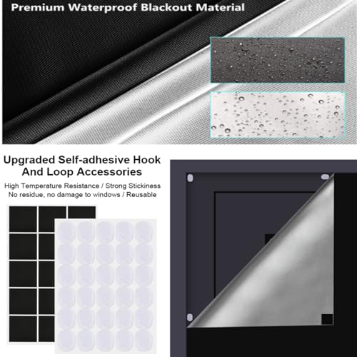 Portable Blackout Window Cover (57"W x 118"L (Pack of 1) / Black)