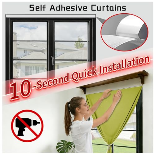 100% Blackout French Door Curtain (24"W x 72"L (Pack of 1) / Fruit Green)