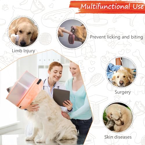 Inflatable Dog Cone Collar with Enhanced Anti (Medium+ / Donut Pink2)