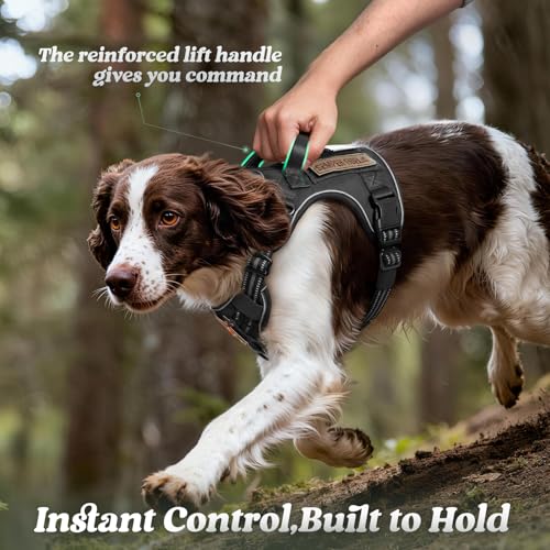 Tactical Dog Harness Medium Sized (M(chest:20.1"-33.9",neck:17.7"-22.3",back:7.5") / Black)