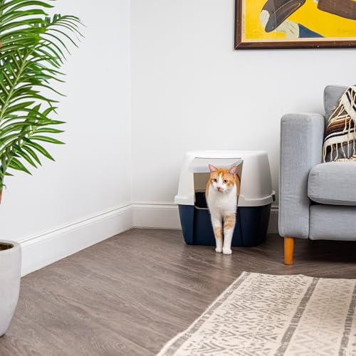 Large Front Door Cat Litter Box (Jumbo Enclosed / Navy)