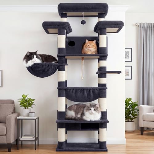 Cat Tree 74" Tower for Large Cats (74 inch / Smoky gray)