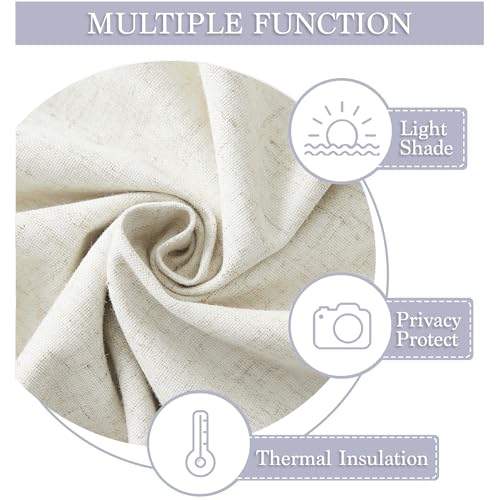 Natural Linen Textured French Door Window Curtains 100% Blackout (Linen / 26"W x 69"L (Pack of 1))
