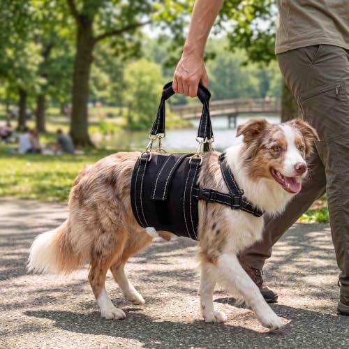 Adjustable Male Dog Lift Harness for Large Dogs (Dark Black (Male) / X-Large)