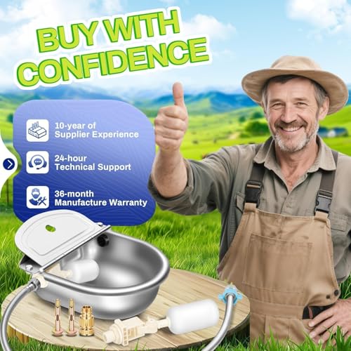 Automatic Animal Drinking Water Bowl with Float Valve (71" Hose)