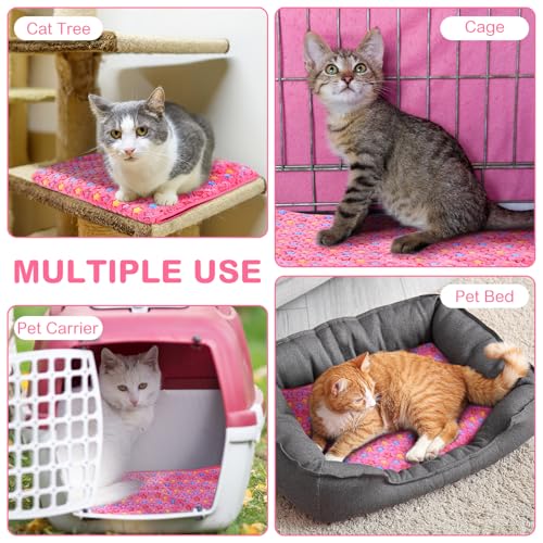 2 Pack Self Warming Cat Bed Self Heating Dog Pad Cat Warming Pad Thermal Pet Mat Washable Reflect Body Heat Removable Cover for Indoor Kittens Puppies Feral Pet (20 x 28 Inch)