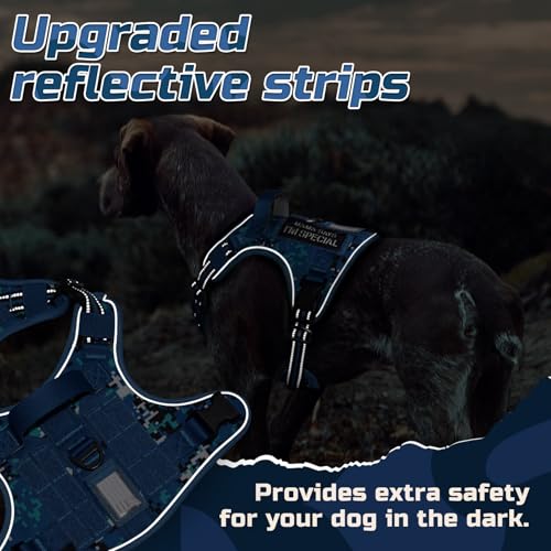 Tactical Dog Harness for Large (Blue Camo / Large)