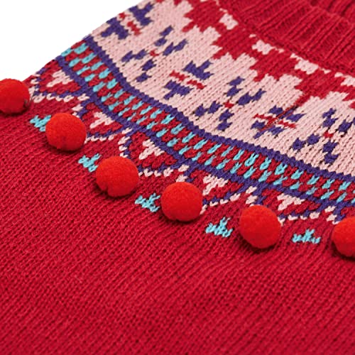Icelandic Lopi Pullover Dog Sweater in Holiday Red (14 inch (Pack of 1) / Holiday Red)
