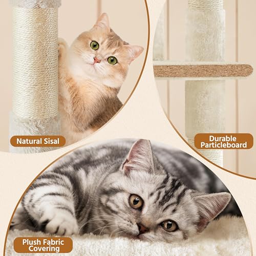 62in Cat Tree Tower (Beige / 62in)