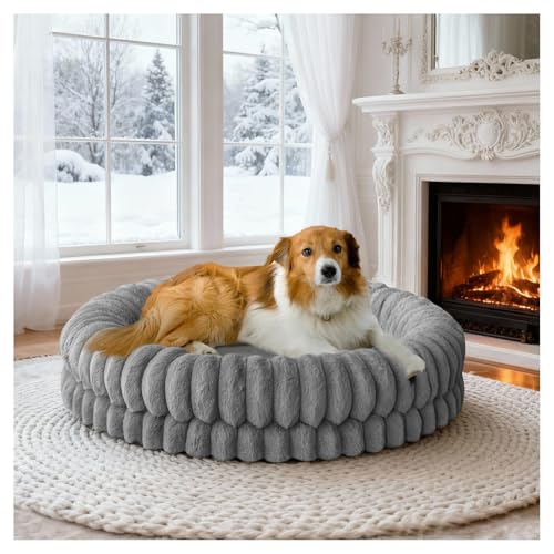 Luxury Donut Dog Bed (36.0"L x 36.0"W x 7.5"Th / Gray)