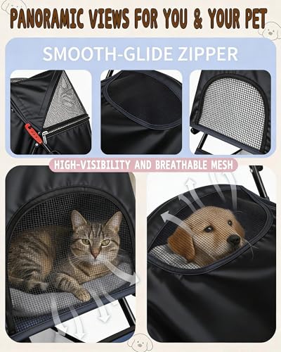 Pet Stroller for Small Dogs Cats (BLACK)