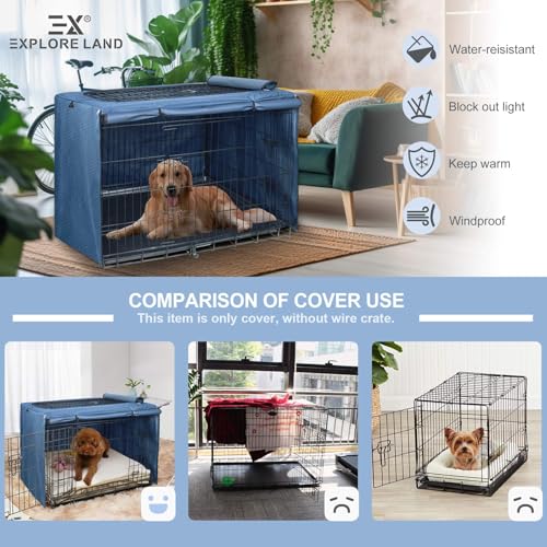 Dog Crate Cover for 24 Inches Wire Cage (Lattice Blue / 24.0"L x 18.0"W x 20.0"H)