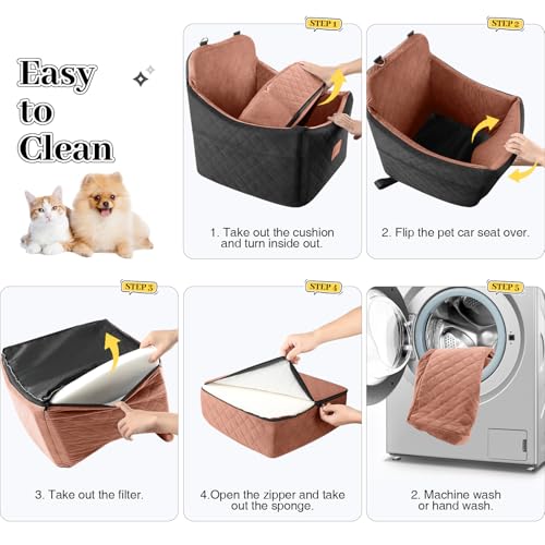 Dog Car Seat for Small (Black/Brown / Medium)