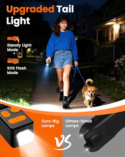 Digital LED Display] ultrasonic Dog bark Deterrent with 4 Transmitters (Black)