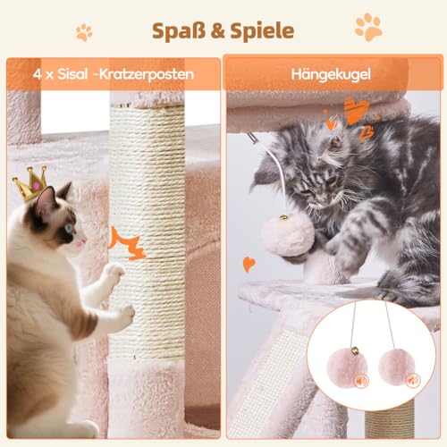 Cat Tree 38.5In Cat Tower for Indoor Cats (Jelly Pink / 38.5 Inches)