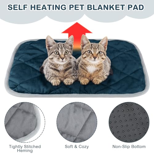 8 Pack Self Heating Cat Mat (Gray, Blue / 16 x 20 Inch)