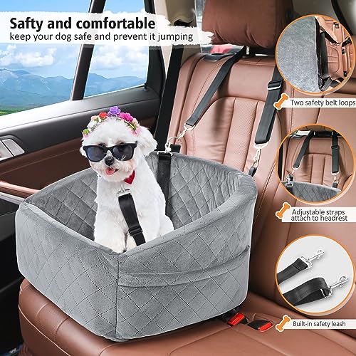 Dog Car Seat for Small Dogs (Grey)