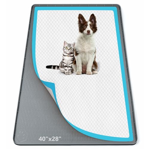 Pee Pad Holder for Dogs 40''x28'' Silicone Puppy Pee Pad Tray (Dark Grey)